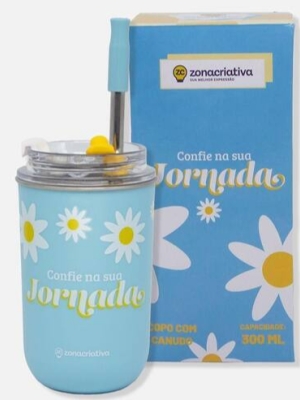 imagem do produto Copo Neo Com Canudo Amigas Primavera - Zona criativa - Arco Iris