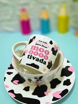 imagem do produto Kit Café Da Manhã Breakfast Set Vaquinha - Zona Criativa - Arco Iris